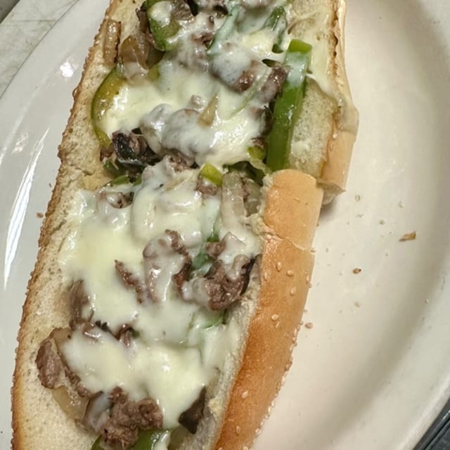 Loaded Cheese Steak Hero.